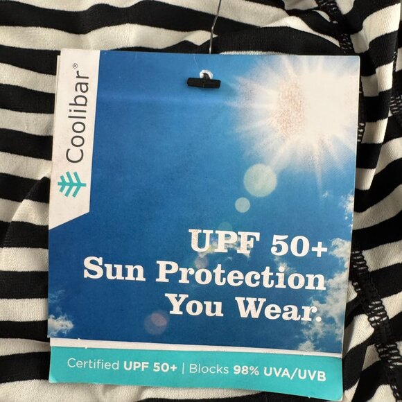 Coolibar Shorebreak Skirted Swim Capris Pants 2XL Black White Stripe NWT PT-2588 - Picture 8 of 12